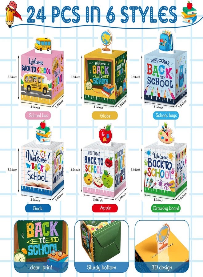 PerKoop 24 Pieces Back to School Candy Boxes First Day of School Party Favor Gift Boxes for Classroom New Semester Favors Kids Birthday Party Supplies - Image 2